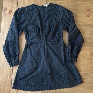 Walter Baker Black Eyelet Dress